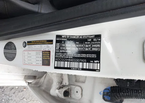 2014 Mercedes-Benz Glk 350 z USA, uszkodzony, nr VIN WDCGG5HB4EG307905